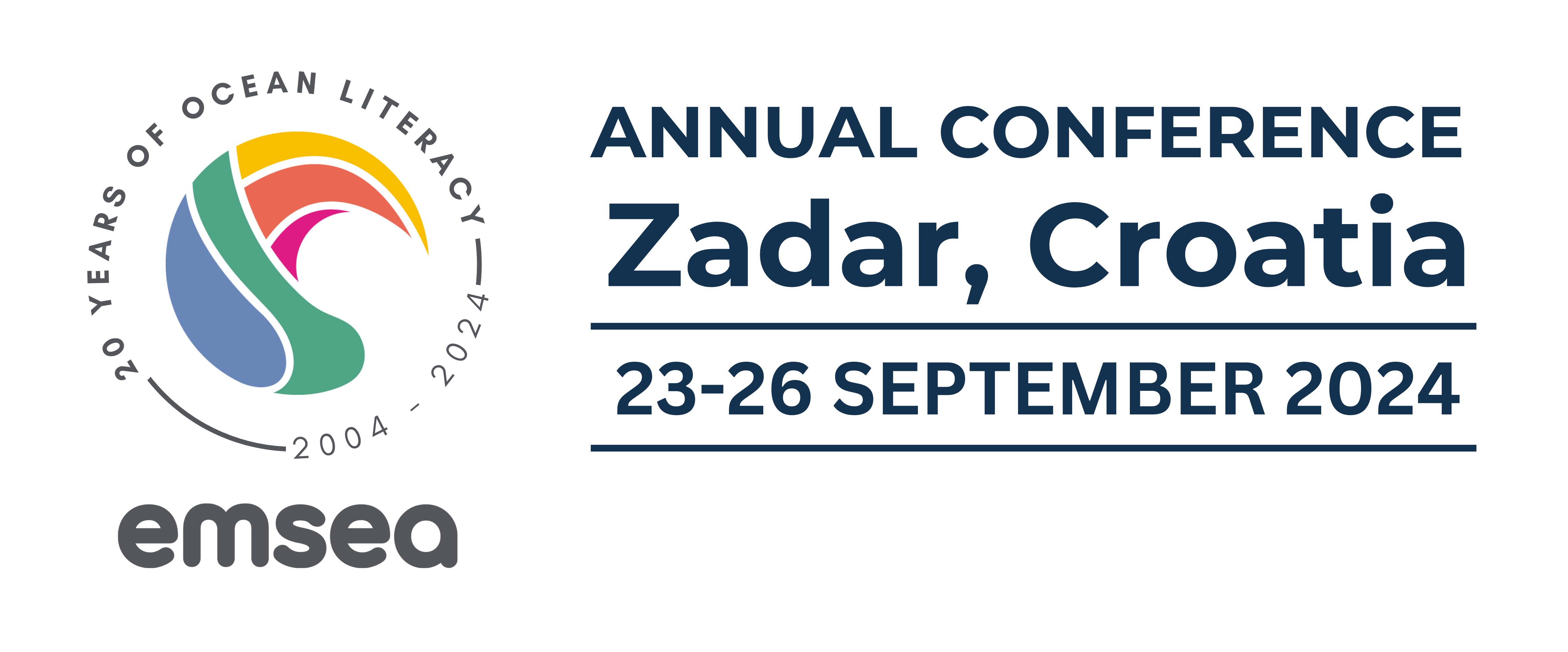 EMSEA logo with the place (Zadra, Croatia) and date )23 to 26 September 2024) of the 2024 annual conference