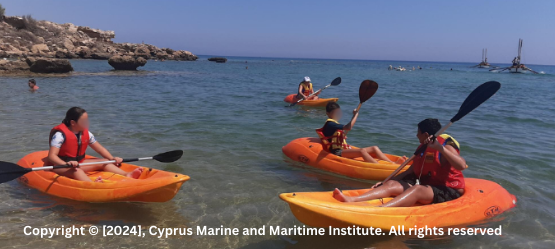 Children on kayaks