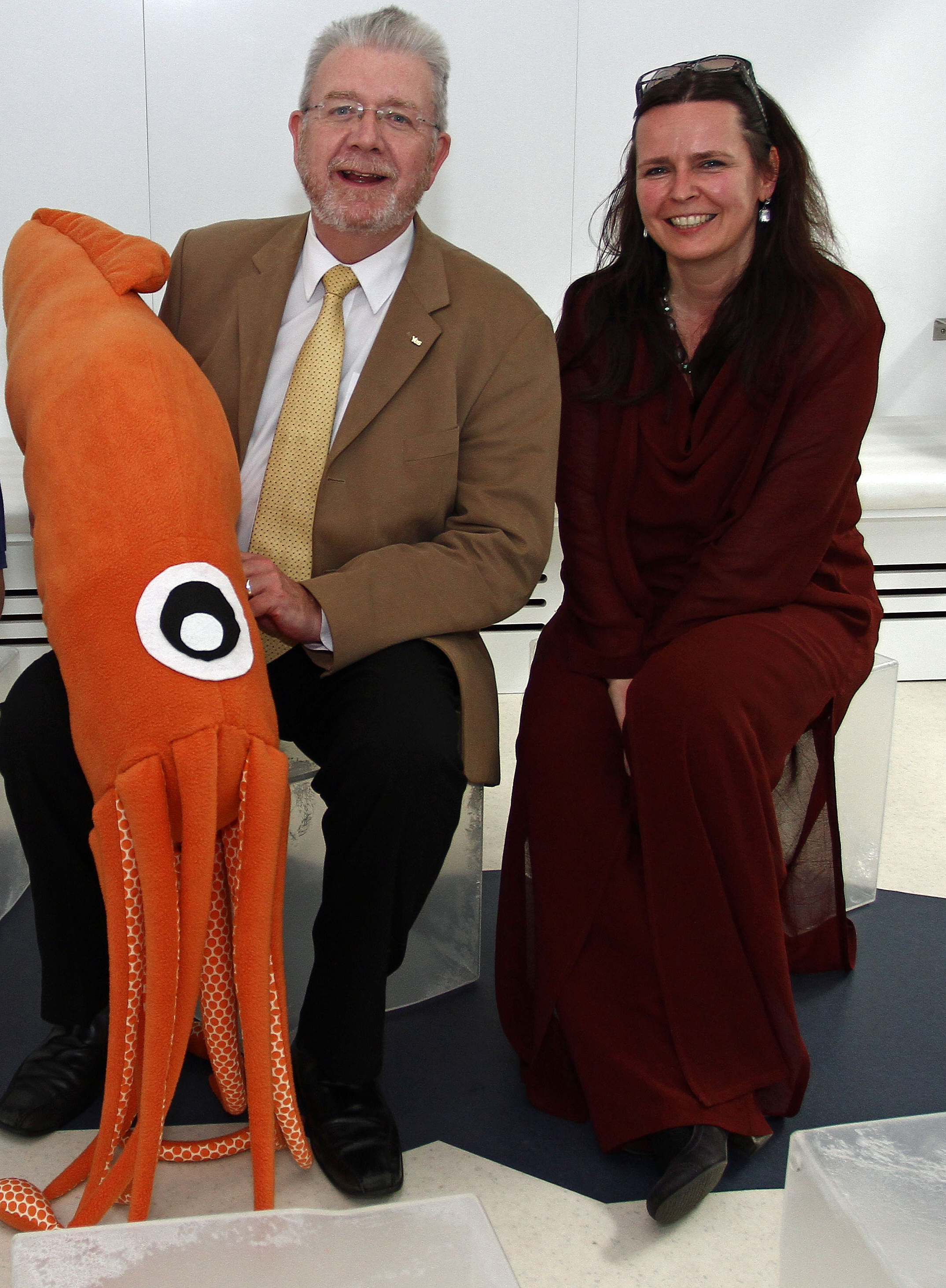 Anuschka at the opening of the Ocean Explorer Centre with Scotland's then Education Minister Michael Russell MSP